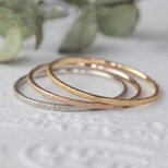 華奢リング K18 K18PG  Pt900 クラッシュ 極細リング 着けっぱなし シンプル