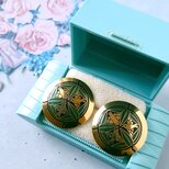cloisonné bird leaf ヴィンテージピアス