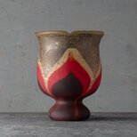 岩田久利 「内なる発光」 フロスト加工 積層ガラス花瓶 東京・新宿 1970年代