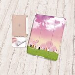 手帳型iPadケース【バックカバー：ソフトタイプ】片面印刷/カメラ穴有【ほのぼのにゃんこ・せいぞろい（恋空花）】（名入れ可））