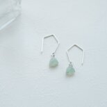 グリーンストロベリークォーツ 天然石 フック ピアス シルバー925