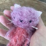 子猫（小）＊ピンク＆パープル＊ハンドメイド＊ぬいぐるみspirit animal＊グラスアイ＊モヘア＊cat＊ネコ