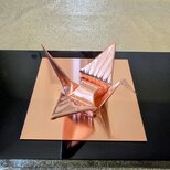 銅板折り鶴　筋入仕様　【真羽】