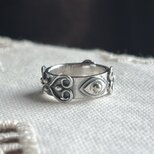 シルバー平打ちリング「第三の目とハート」