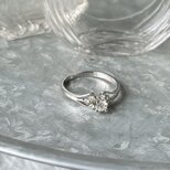 R420-ヴィンテージリング U.S.A.1980-90's Cubic Zirconia Heart Shoulder