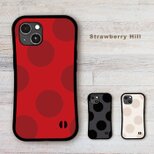 大人ドットの耐衝撃スマホケース レッド iPhone16/15/SE3/14 衝撃吸収 グリップケース