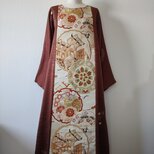 帯·重鎮模様＋着物絞り染めリメイクワンピース