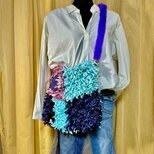 一点物 フリンジショルダーバッグ｜KNOTS｜パープル系｜主役デザイン・古着リメイク