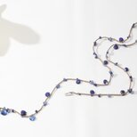 ラピスラズリとシルクの編み込みネックレス