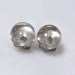 水晶（クリスタルクオーツ）のスタッドピアス（6mm・チタンポスト）