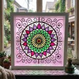 光と色で空間をデザインする曼荼羅　ステンドグラス風インテリアアート