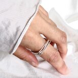 silver925 diagonal square 4連　リング　指輪　オープンリング