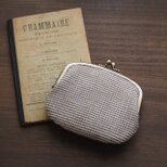 ■手紡ぎ、手織りシルク・ウールの親子がま口財布【ミニマムサイズ】 ■ lucas (gmi-g)