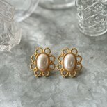P772-【 JILL STUART 】ジル スチュアート-ヴィンテージピアス U.S.A. 1990's Faux Pearl