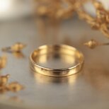 【K18ストレート/永く愛されるリング】ゴールド 定番 甲丸リング 特別なリング 着けっぱなし