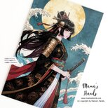 《神功皇后 伝説の戦姫》☘️女武神 和風 神社 日本神話 お財布やスマホに入る 開運 お守り イラスト カード プラスチック製