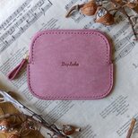 イタリア革の３wayカードケース／パスケース／財布／ピンク