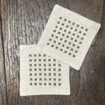米刺しコースター2枚セット