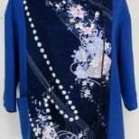 ８７５７　　絽と花柄の着物で作ったプルオーバー　