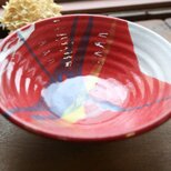 【今城焼】鉢・はないろの朱