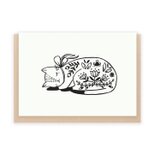 「眠る猫」グリーティングカード（105mm x 148mm）