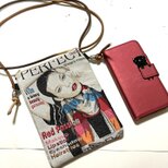 1点物　オランダ生地　スマホショルダー　WOMAN　柄　スマホ入れ　スマホポシェット