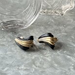 1985 "About Town Convertible Earrings" Gold Tone Black Jacket