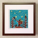 木版画「Little things－流星群」額付き