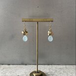 Vintage 00s light blue natural stone chalcedony pierce