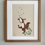 【原画】りす切り紙作品（額装済）