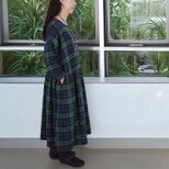 [予約販売] テッキングタータン・ブラックウォッチサイドギャザーワンピース