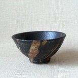 黒釉抜絵抹茶盌c