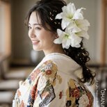 【圧倒的存在感】大輪の百合と水引の髪飾り 4輪セット 卒業式 袴 成人式 振袖 凛とした白。20cmリリー 結婚式 和装