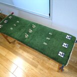 ハンドメイド　ペルシャ　ギャッベ ミニランナー　ラグ　115x40cm 緑色　ラクダ　パネル　ヤギ　RJ16392