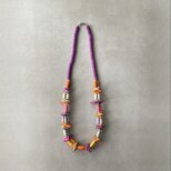 Vintage 70s-80s USA retro multicolor wood beads necklace