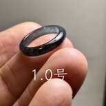 L18-107 ピンキーリング 氷種 黒翡翠 1.0号 グアテマラ産 A貨 本翡翠 くりぬき リング