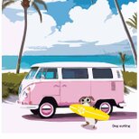 ドッグサーフィン　犬　送料無料 　アート/sei新着作品/新着順　イラスト　A4〜A0　ポスター　アートポスター　4246