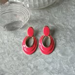 P806-ヴィンテージピアス U.S.A. 1980's Coral Pink Enamel Door Knocker