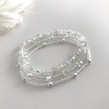 グラデーション 3連ゴムブレスレット　ホワイト