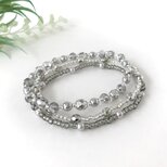 3連ゴムブレスレット　シルバー