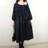 [予約販売] ブラックウールオパールフリルワンピース 卒園　卒業式　入学式　ブラックフォーマル　冠婚葬祭