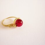 チェリーカルセドニー　Wire　Ring　2