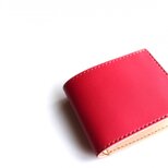 【受注生産品】二つ折り財布 ～姫路アニリンピンク×栃木サドル～