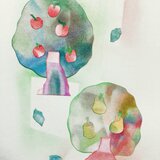 Pastel ABCD/パステル画コラージュ