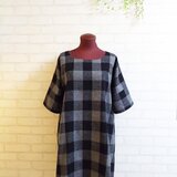 ☆　作品紹介　ウールネップツイードワンピ　グレー系　☆