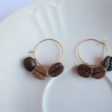 コーヒー豆フープピアス