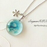ガラスの雪どけの湖・ネックレスⅡ(フュージング )