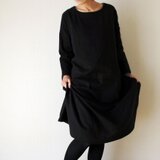 3重ガーゼ（綿100%）のワンピース（ブラック）