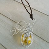 Rosca*満月　ワイヤーとガラス玉のネックレス