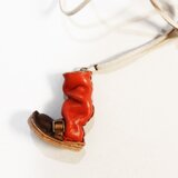 レザーワンストラップブーツネックレス<オレンジ>